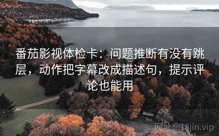 番茄影视体检卡：问题推断有没有跳层，动作把字幕改成描述句，提示评论也能用