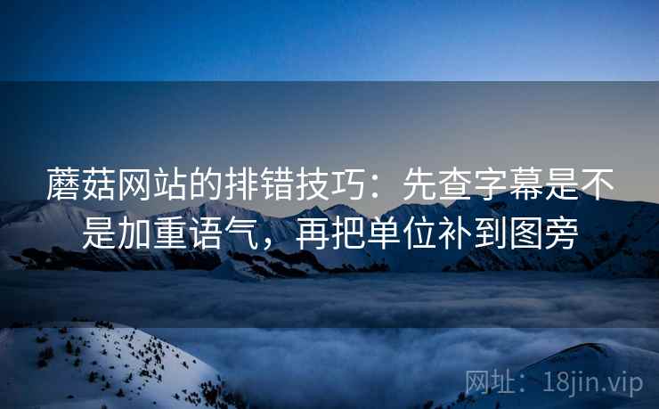蘑菇网站的排错技巧:先查字幕是不是加重语气,再把单位补到图旁
